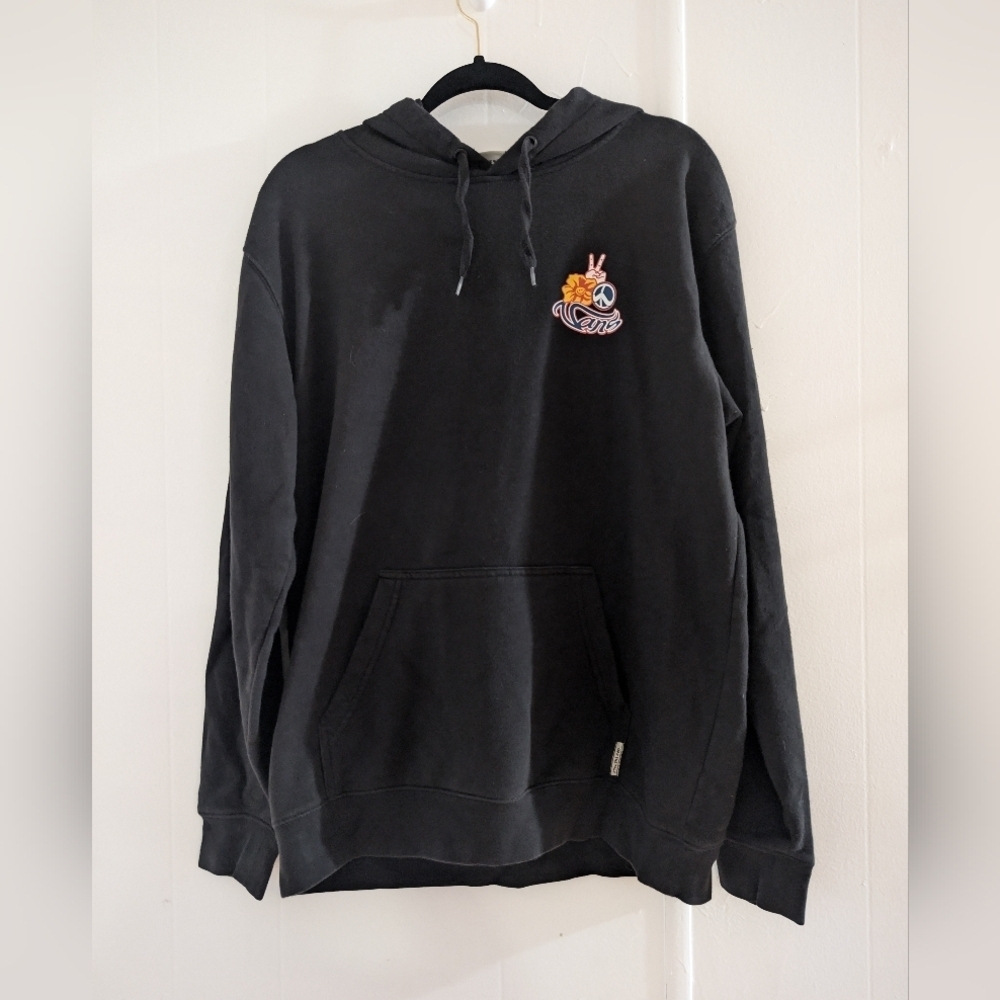 Vans Black Hoodie with Colorful Peace Sign